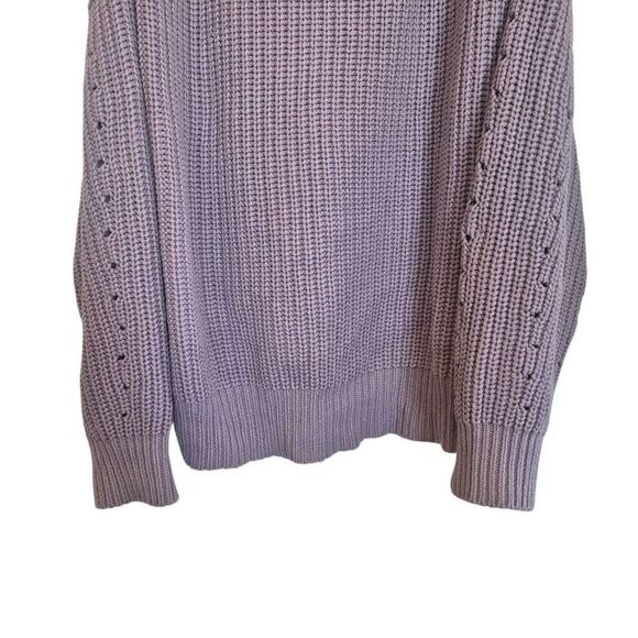 Altar'd State Women's Lavender Cotton/Acrylic Chunky Knit Oversized Sweater - Picture 6 of 9